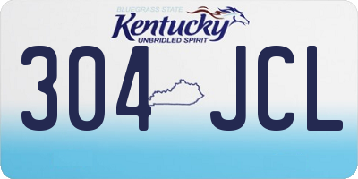 KY license plate 304JCL
