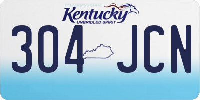 KY license plate 304JCN