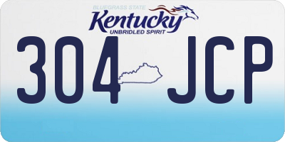 KY license plate 304JCP