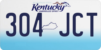 KY license plate 304JCT