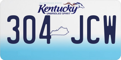 KY license plate 304JCW