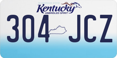KY license plate 304JCZ