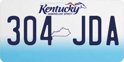 KY license plate 304JDA