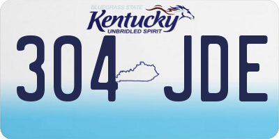KY license plate 304JDE