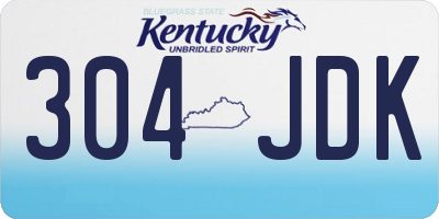KY license plate 304JDK
