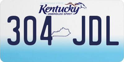 KY license plate 304JDL