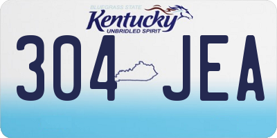 KY license plate 304JEA