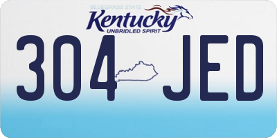 KY license plate 304JED