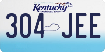 KY license plate 304JEE