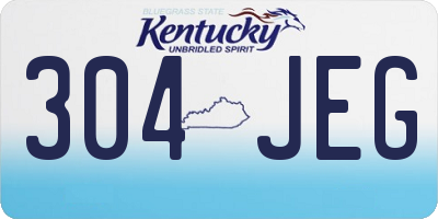 KY license plate 304JEG