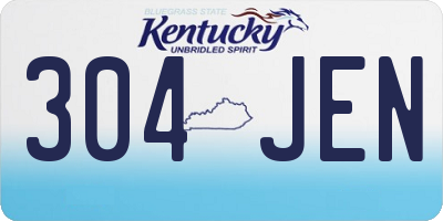 KY license plate 304JEN