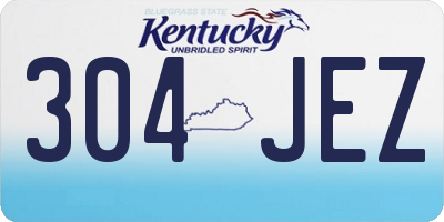 KY license plate 304JEZ