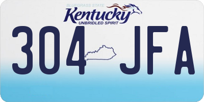 KY license plate 304JFA