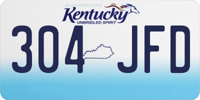 KY license plate 304JFD