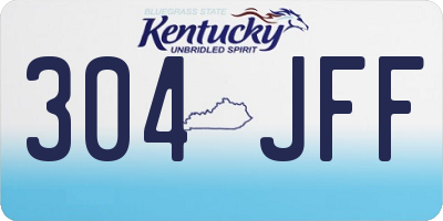 KY license plate 304JFF