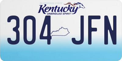 KY license plate 304JFN