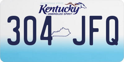 KY license plate 304JFQ