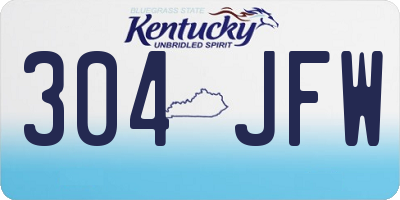 KY license plate 304JFW