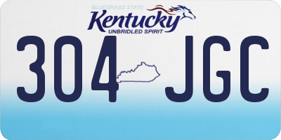KY license plate 304JGC