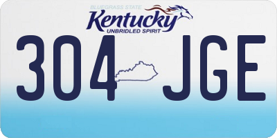 KY license plate 304JGE