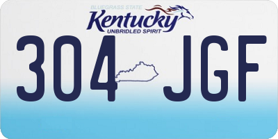 KY license plate 304JGF