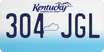 KY license plate 304JGL