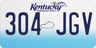 KY license plate 304JGV