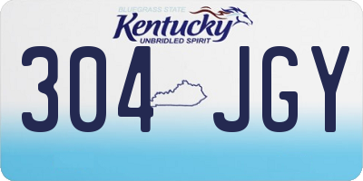 KY license plate 304JGY