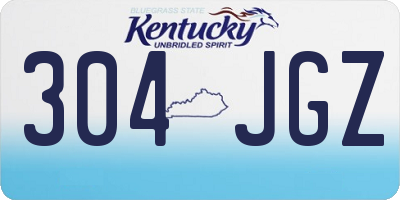 KY license plate 304JGZ