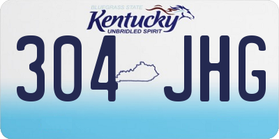 KY license plate 304JHG