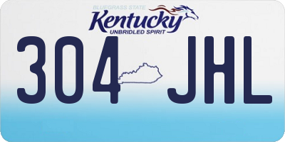 KY license plate 304JHL