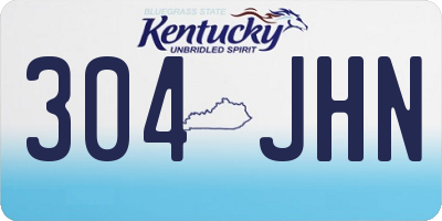 KY license plate 304JHN