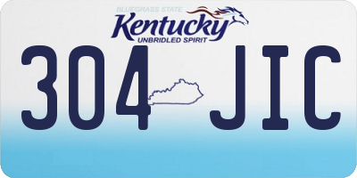 KY license plate 304JIC