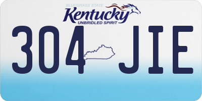 KY license plate 304JIE