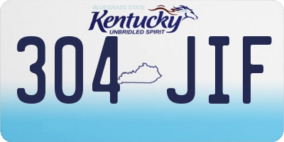 KY license plate 304JIF