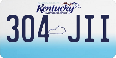 KY license plate 304JII