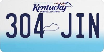 KY license plate 304JIN