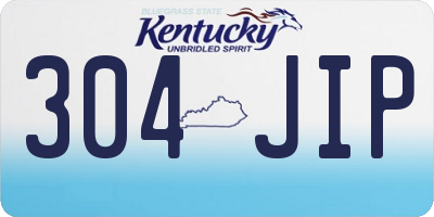 KY license plate 304JIP