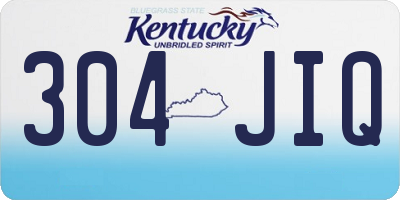 KY license plate 304JIQ