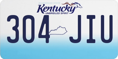 KY license plate 304JIU