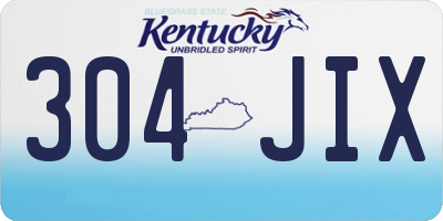 KY license plate 304JIX