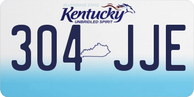 KY license plate 304JJE