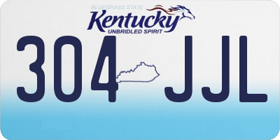 KY license plate 304JJL