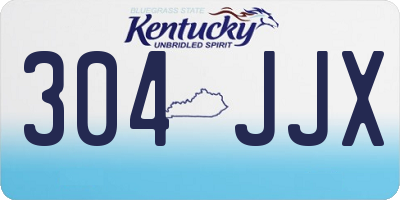 KY license plate 304JJX