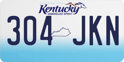 KY license plate 304JKN