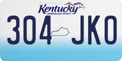 KY license plate 304JKO