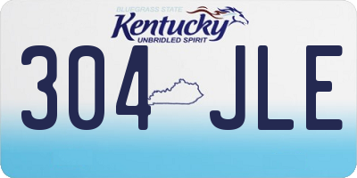 KY license plate 304JLE