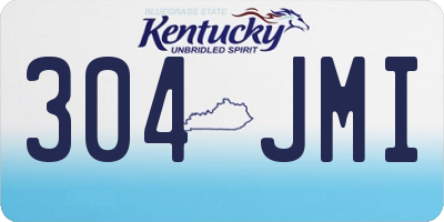 KY license plate 304JMI
