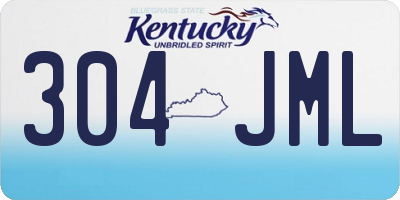 KY license plate 304JML