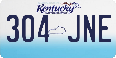 KY license plate 304JNE